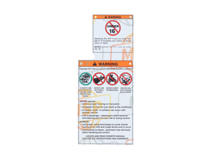 Suzuki 68921-31G10 ATV Warning Safety Label