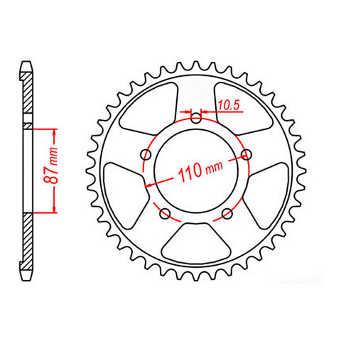 MTX 829 Steel Rear Sprocket #530 – 47 Tooth